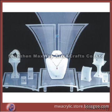 Clear multifunctional acrylic/lucite jewelry/necklace/bracelet display/holder stand